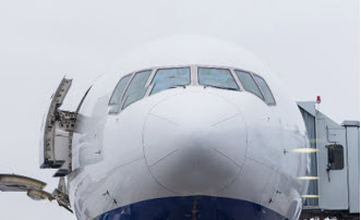 Nose of airplane
