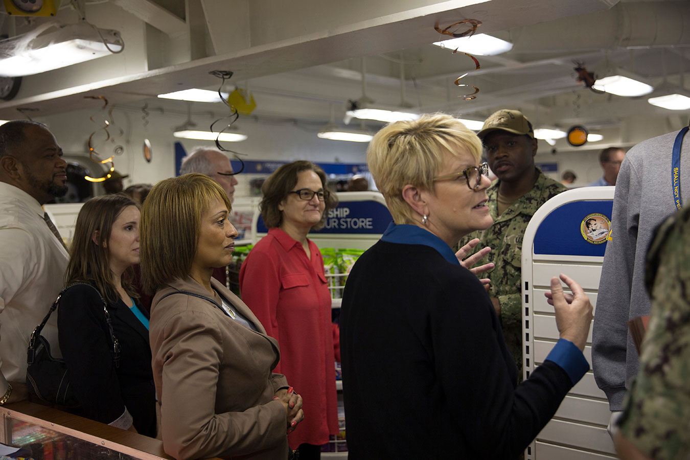 Fiscal Service leaders in ship’s store