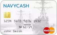 White background navy cash card
